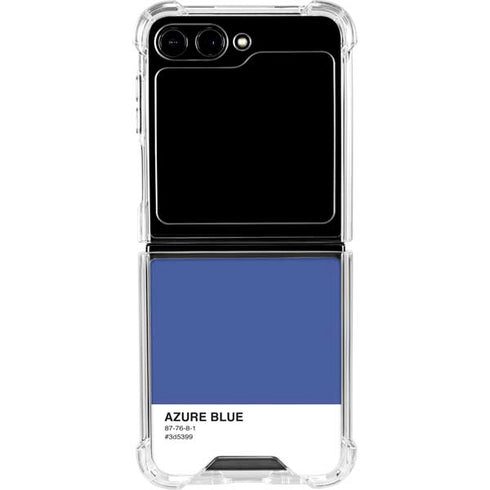 Azure Blue Galaxy Z Flip6 Clear Case